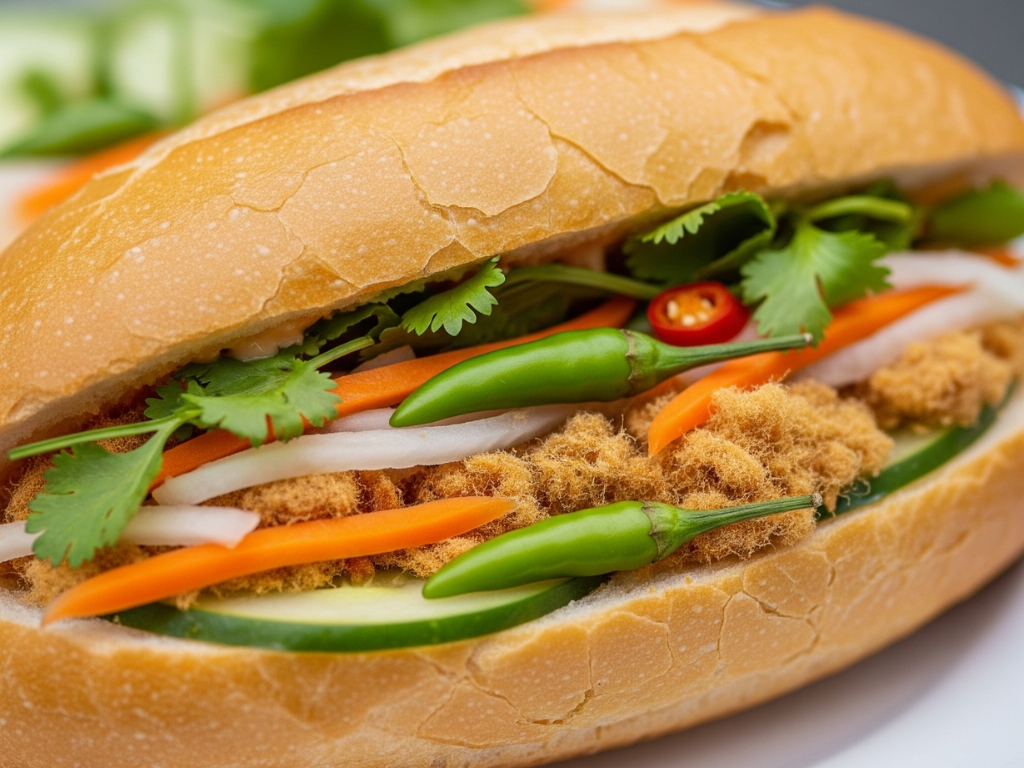 1. Bánh Mì Chà Bông – Bữa Sáng Nhanh Gọn, Giàu Đạm