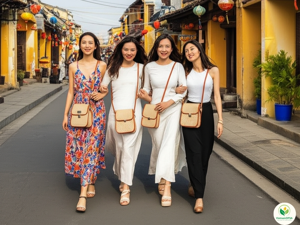 Phối đồ xinh xắn cùng Túi Cỏ Bàng: